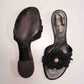 Chanel Black Camelia Pearl Slides | 37