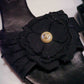 Chanel Black Camelia Pearl Slides | 37