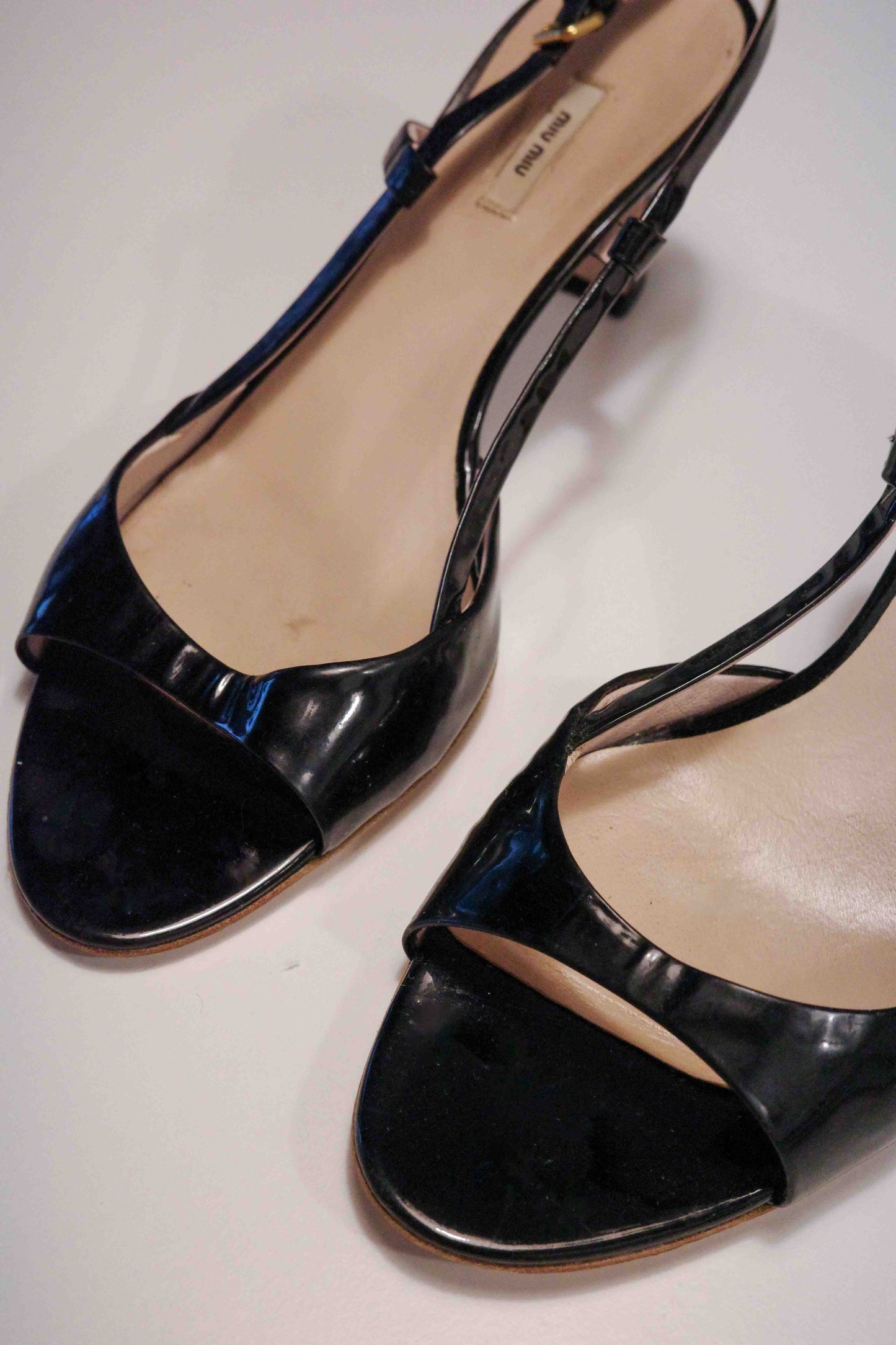 Miu Miu Patent Leather Sling Backs | 37