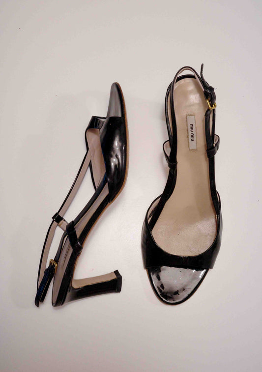 Miu Miu Patent Leather Sling Backs | 37