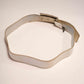 White Domino Leather Belt