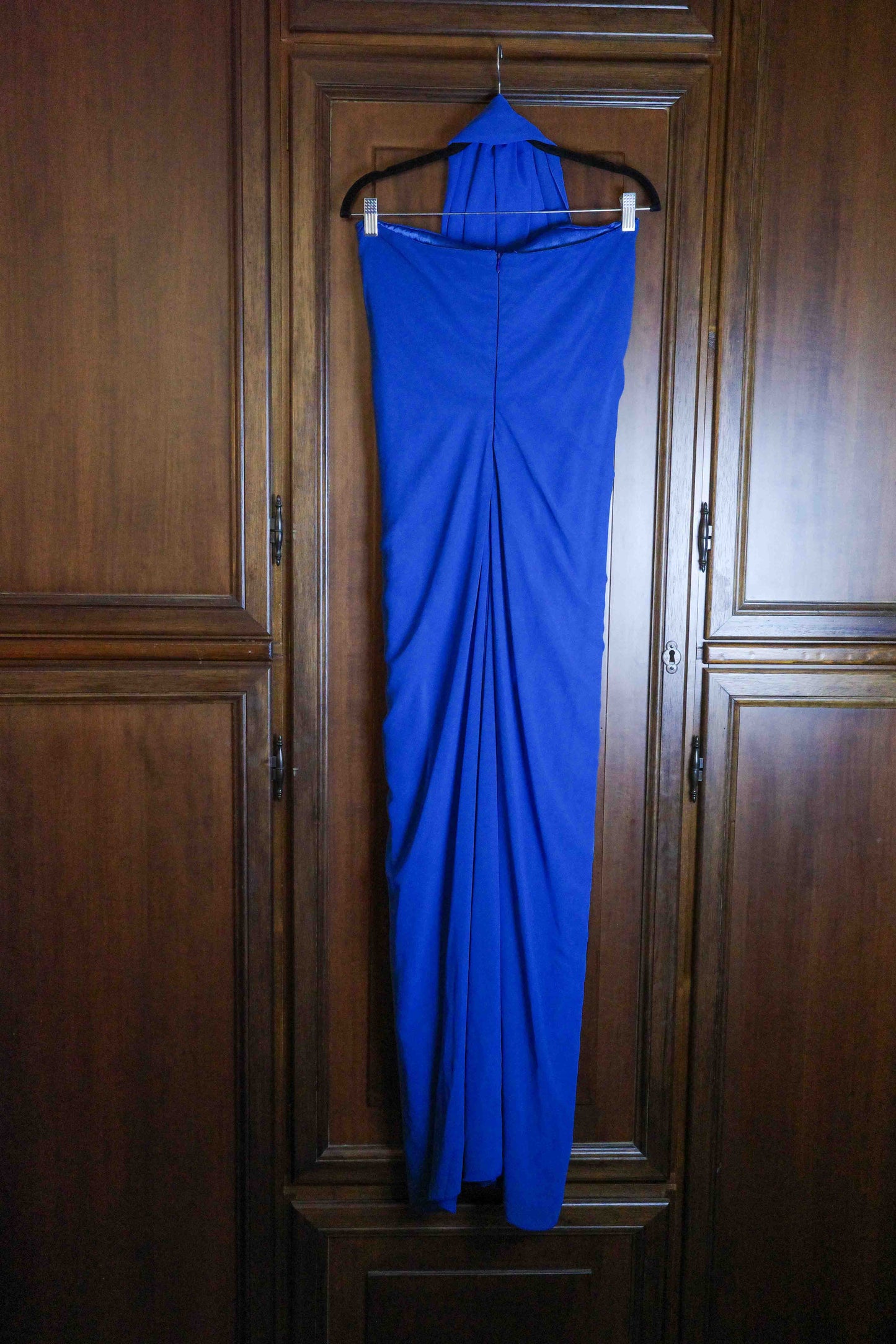 Alberta Anticoli Cobalt Beaded Gown + Stole