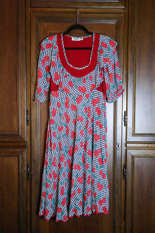 Moschino Cherry Gingham Dress