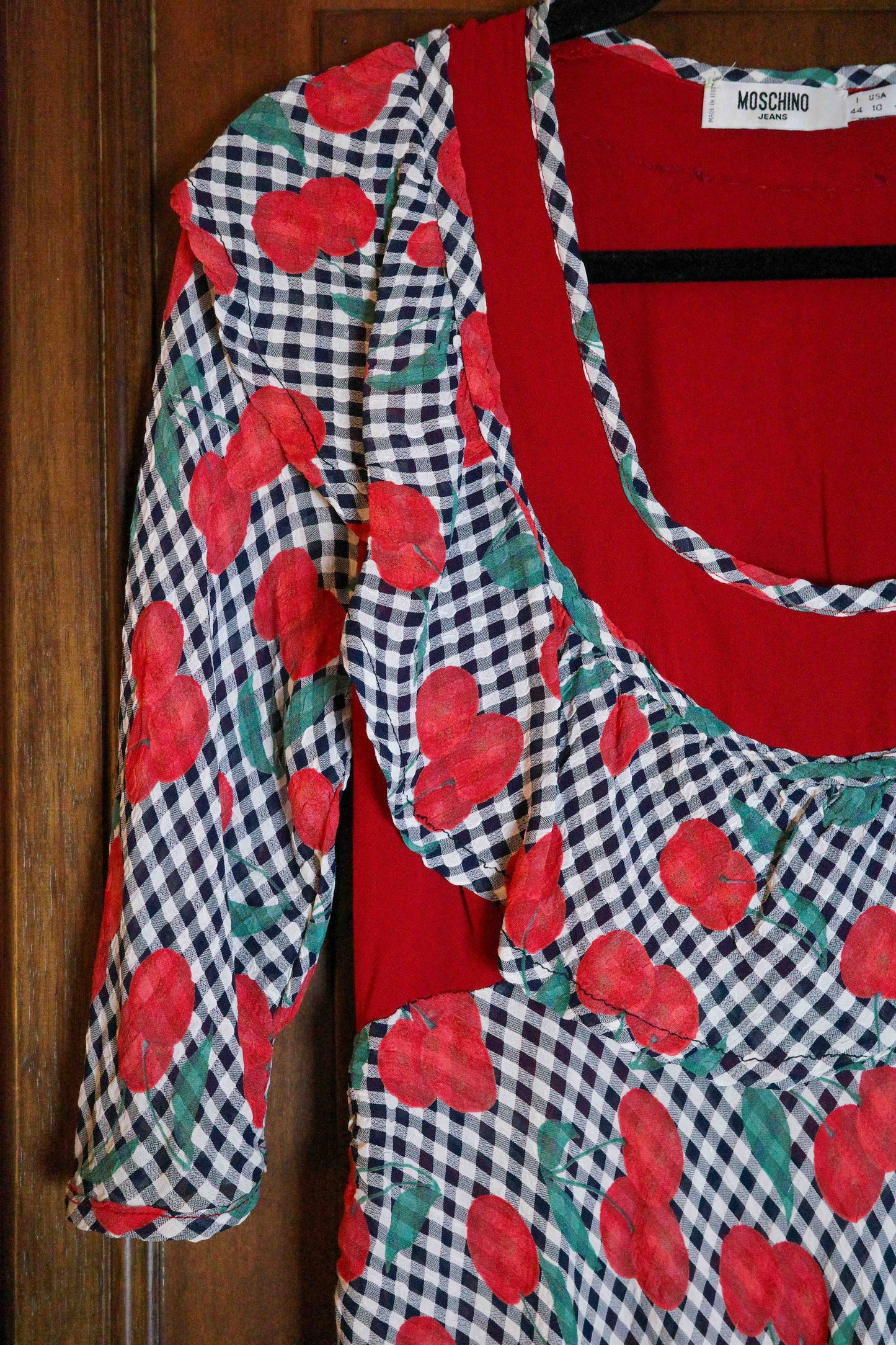 Moschino Cherry Gingham Dress
