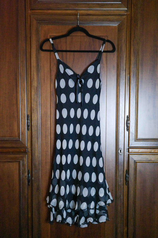 Supérior Silk Polka Dot Dress