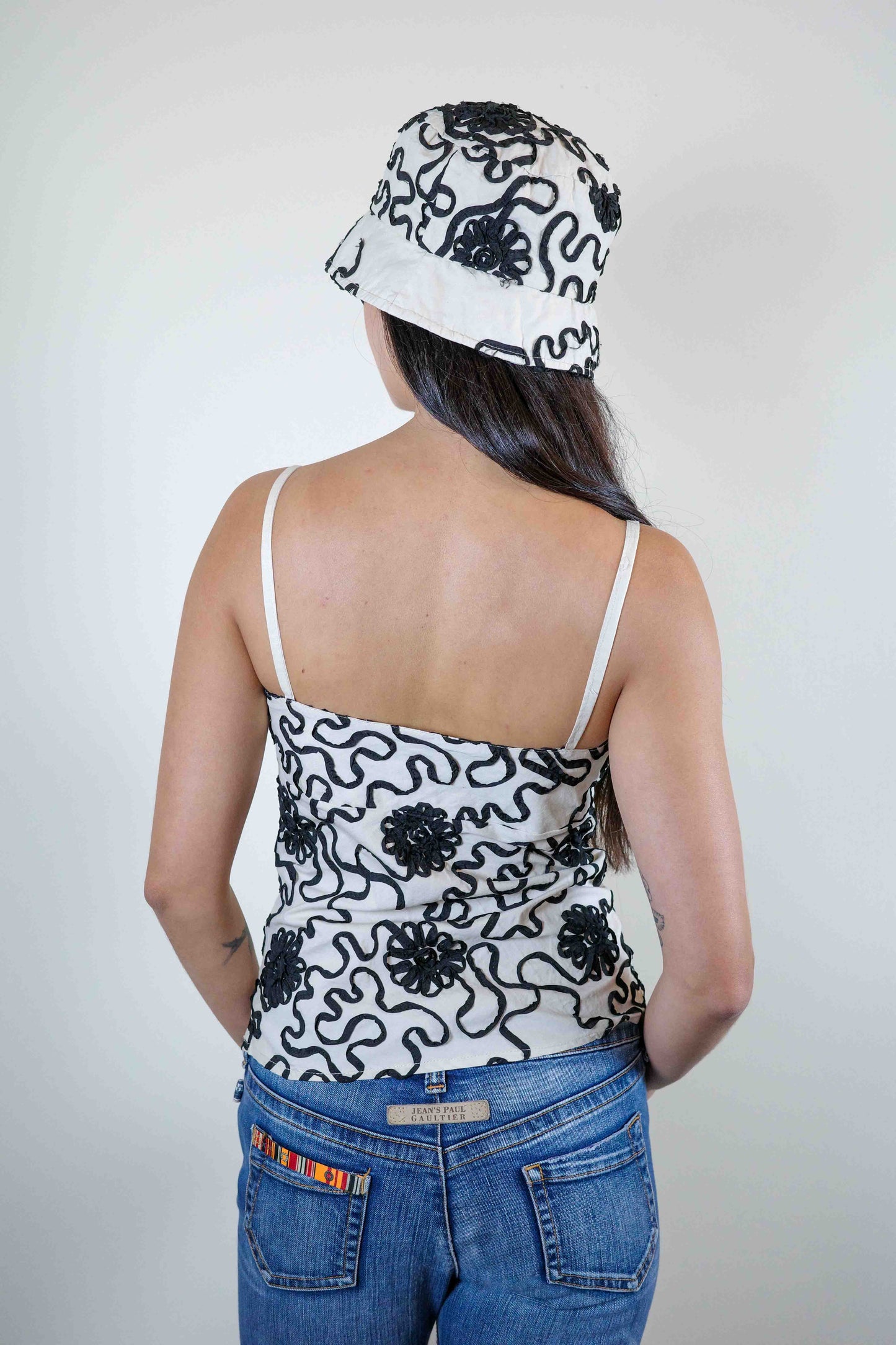 Jeff Galano Embroidered Camisole & Hat