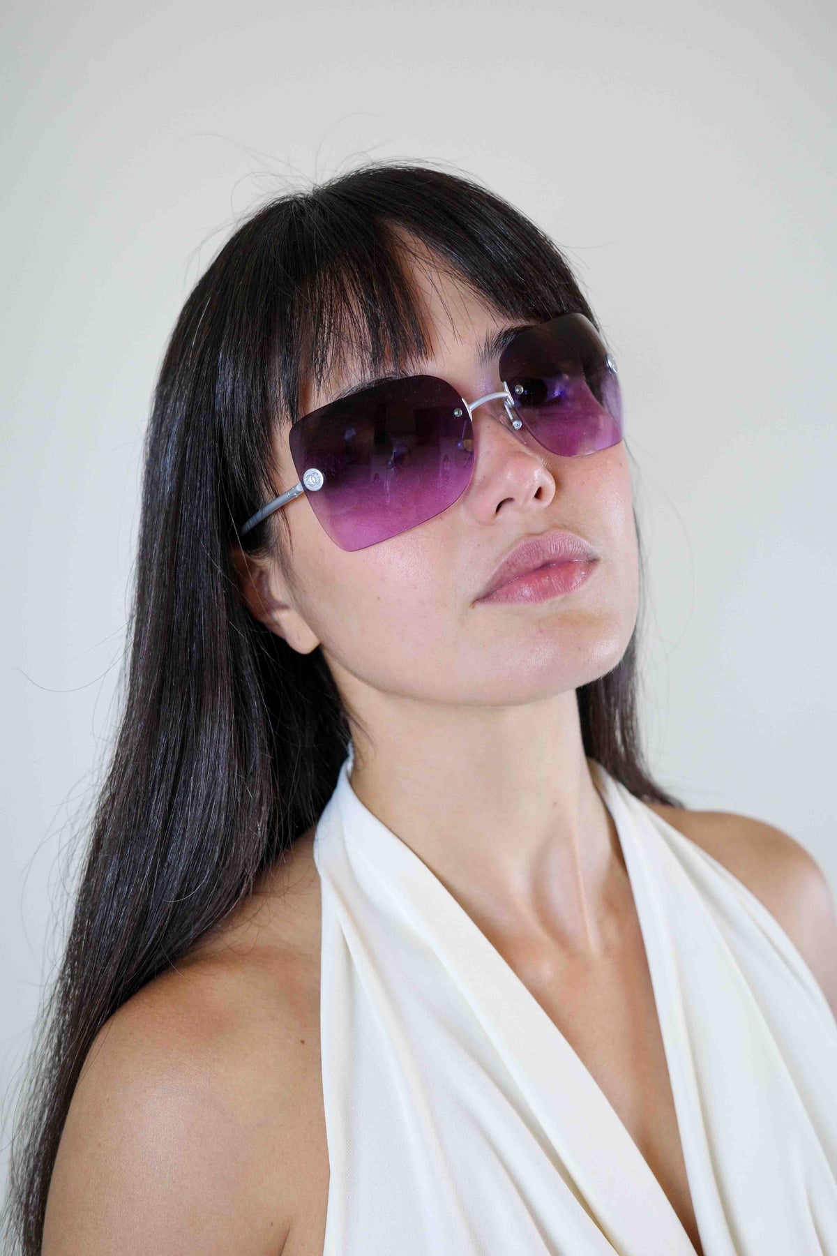 Chanel Lilac Rimless Sunglasses