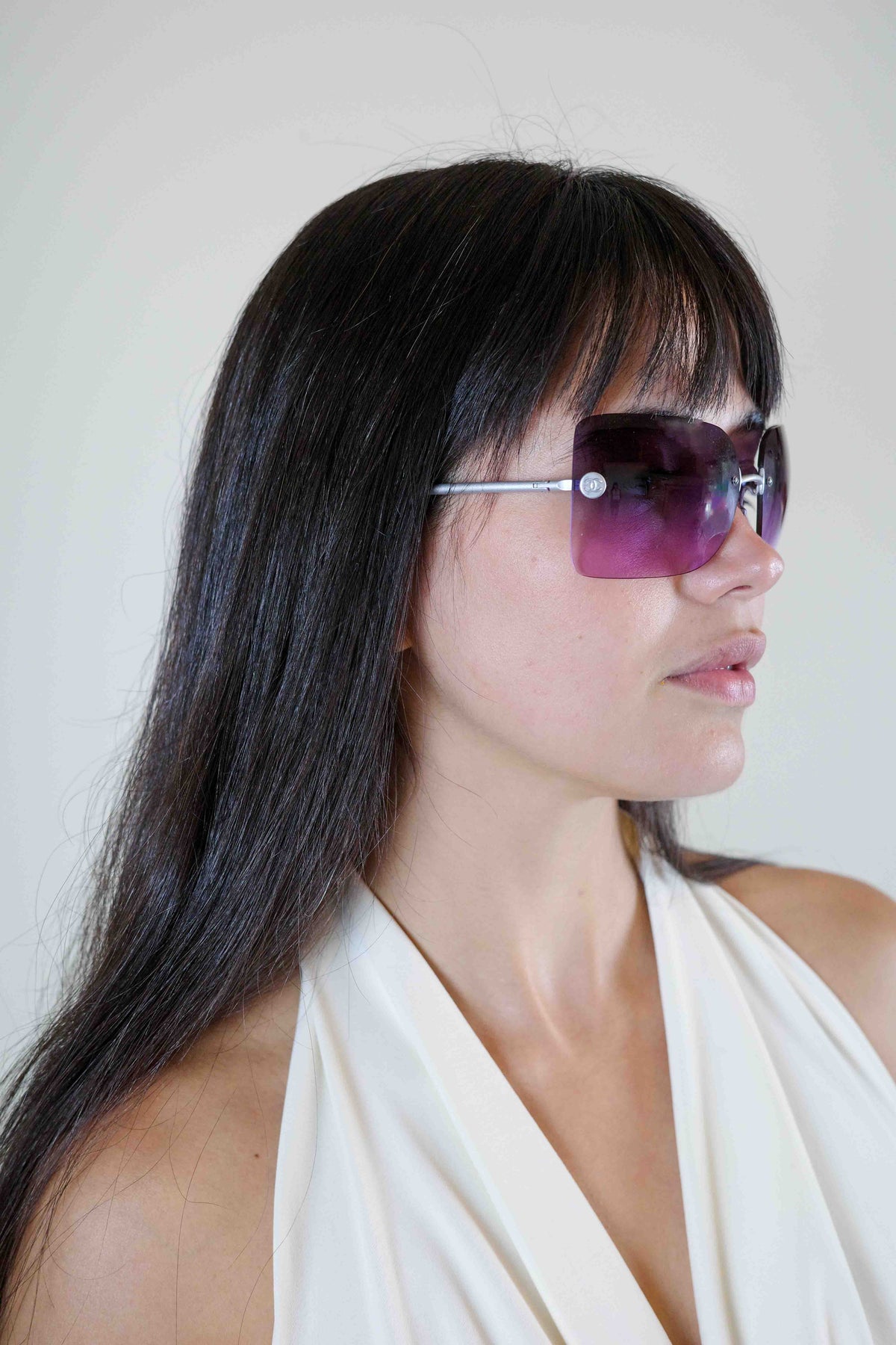 Chanel Lilac Rimless Sunglasses