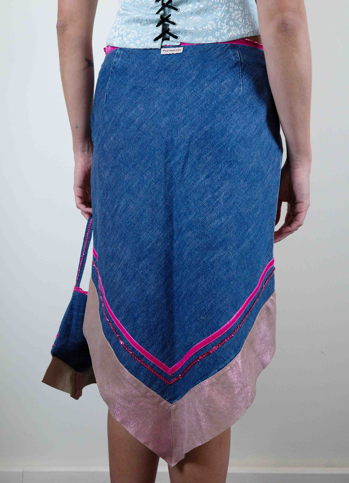 Fornarina Chambray Skirt & Purse