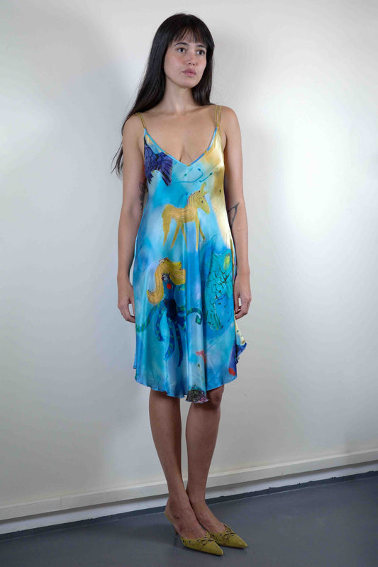 Louise Della Silk Surrealism Dress