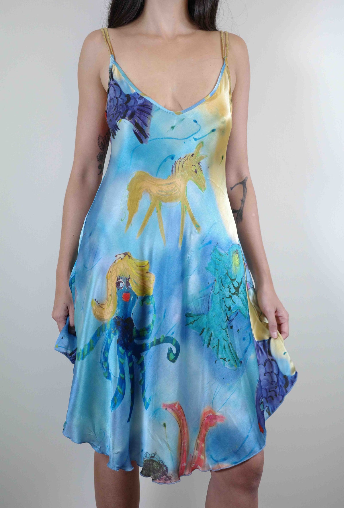Louise Della Silk Surrealism Dress