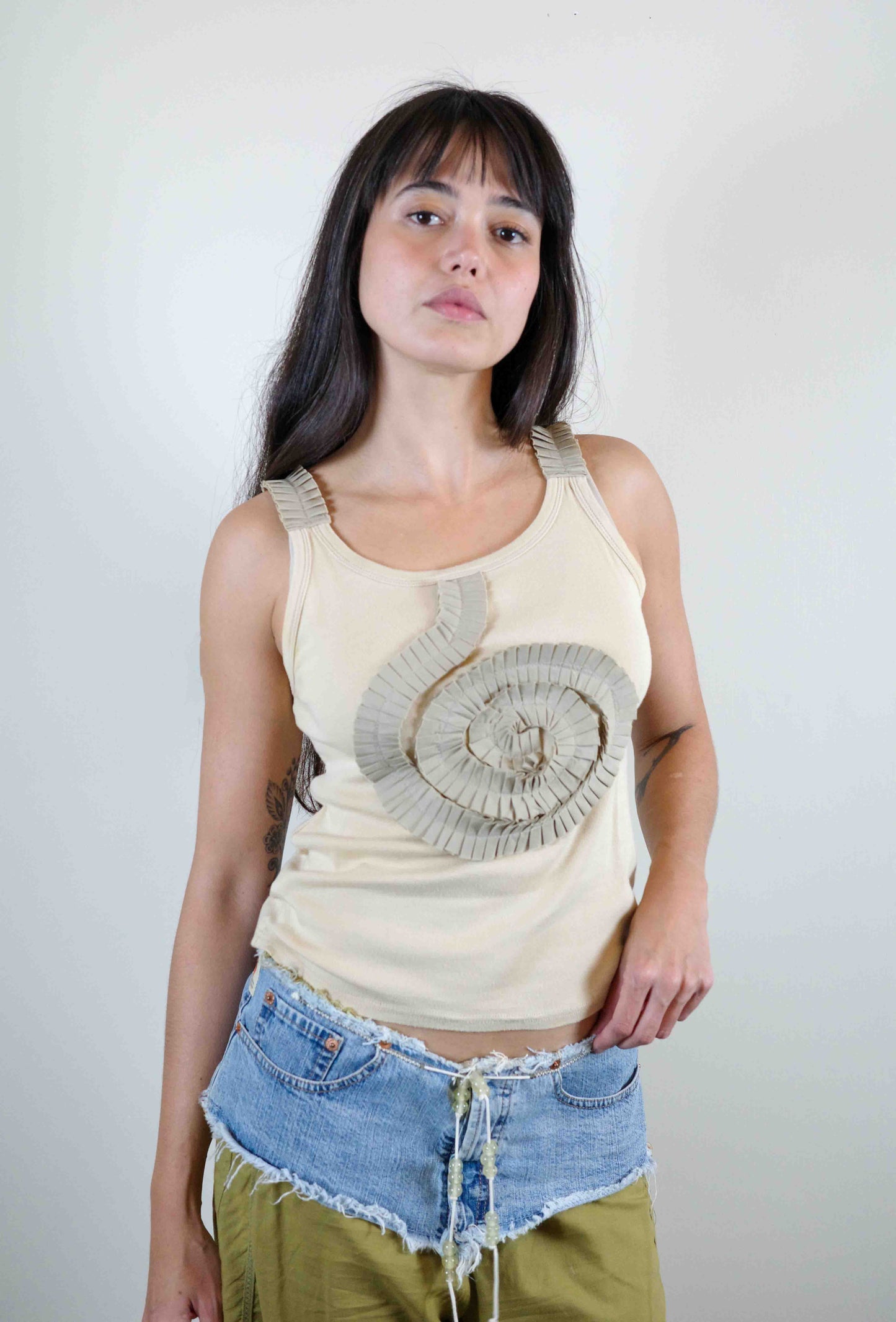 Taupe Spiral Tank Top