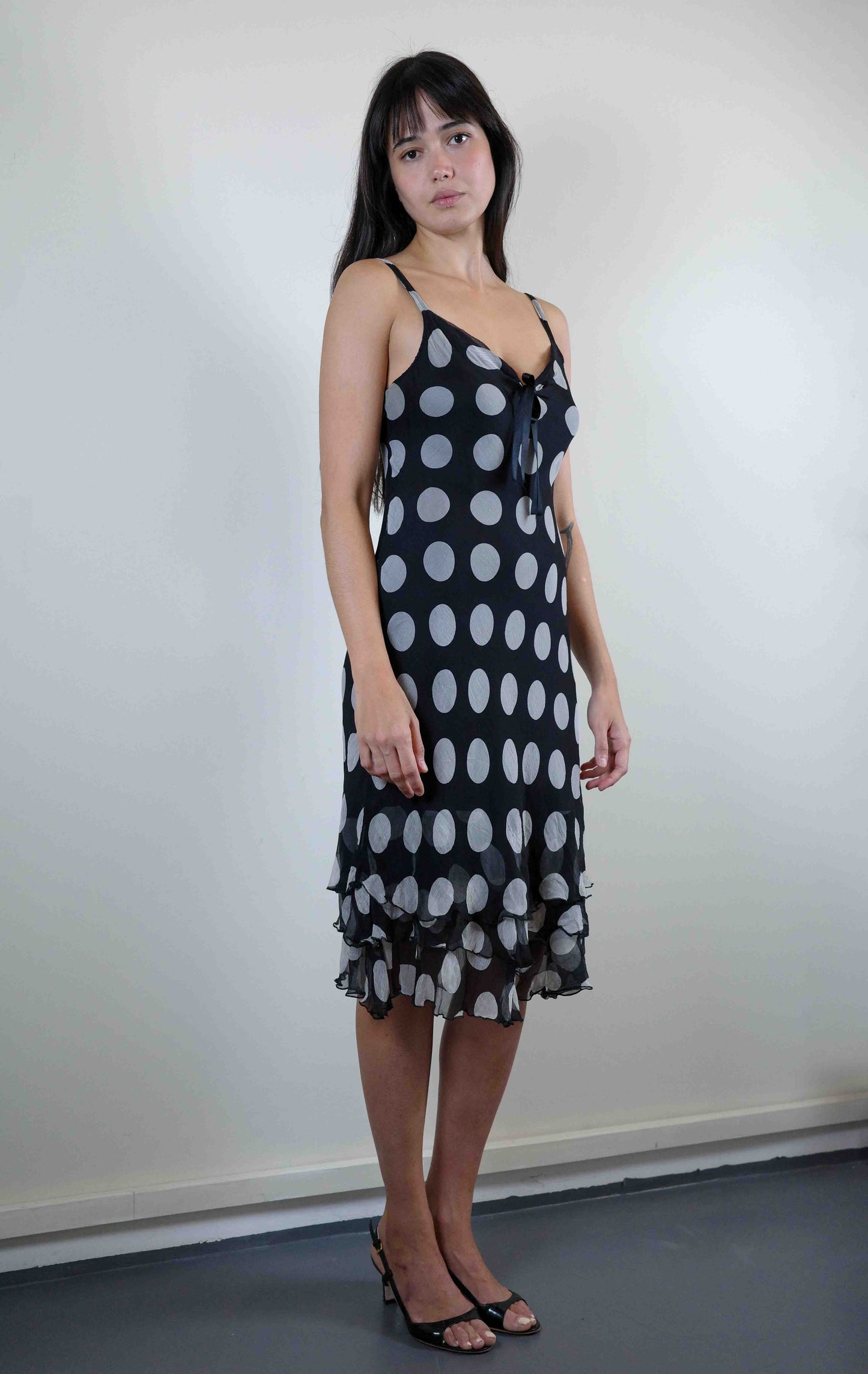 Supérior Silk Polka Dot Dress
