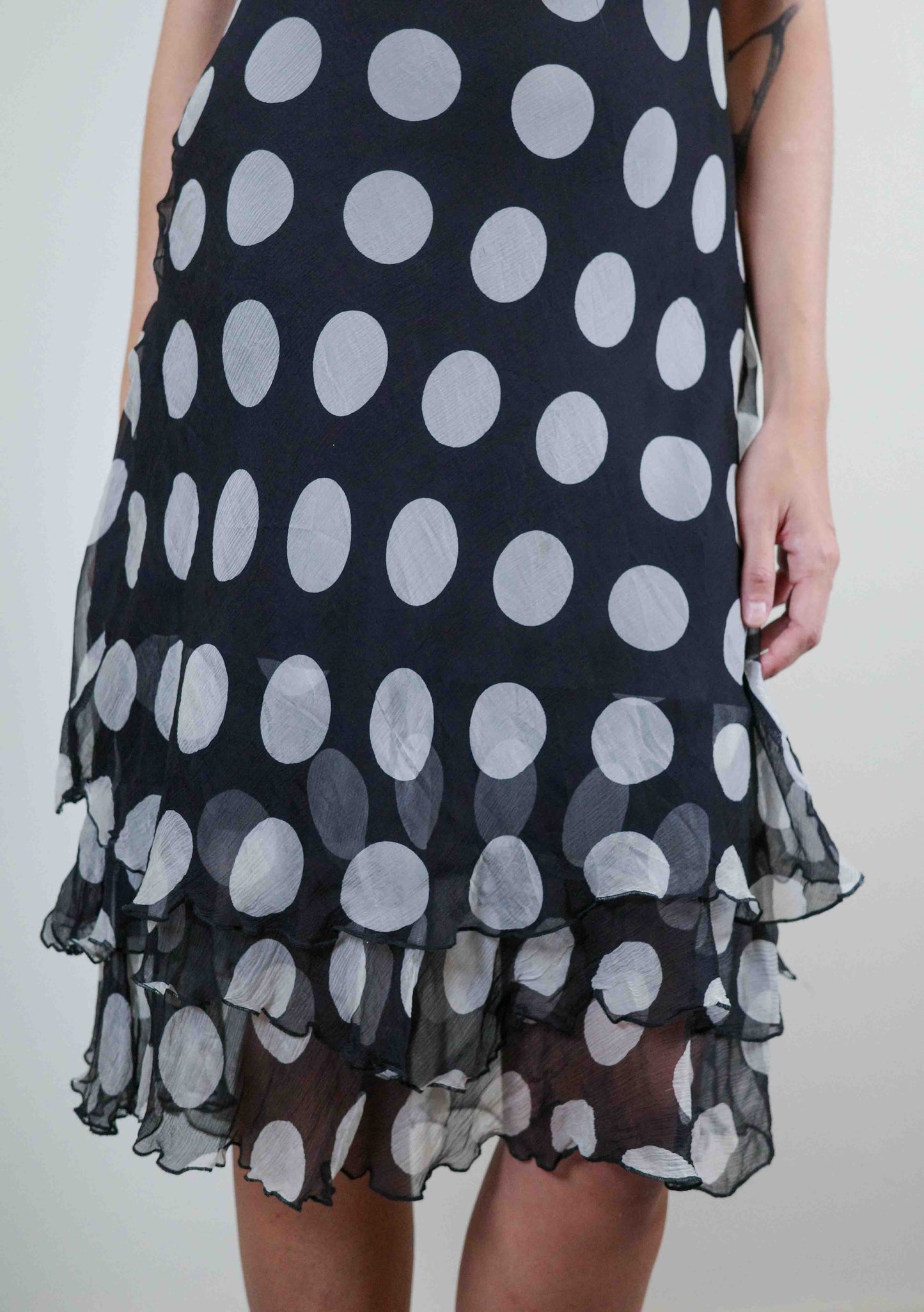 Supérior Silk Polka Dot Dress