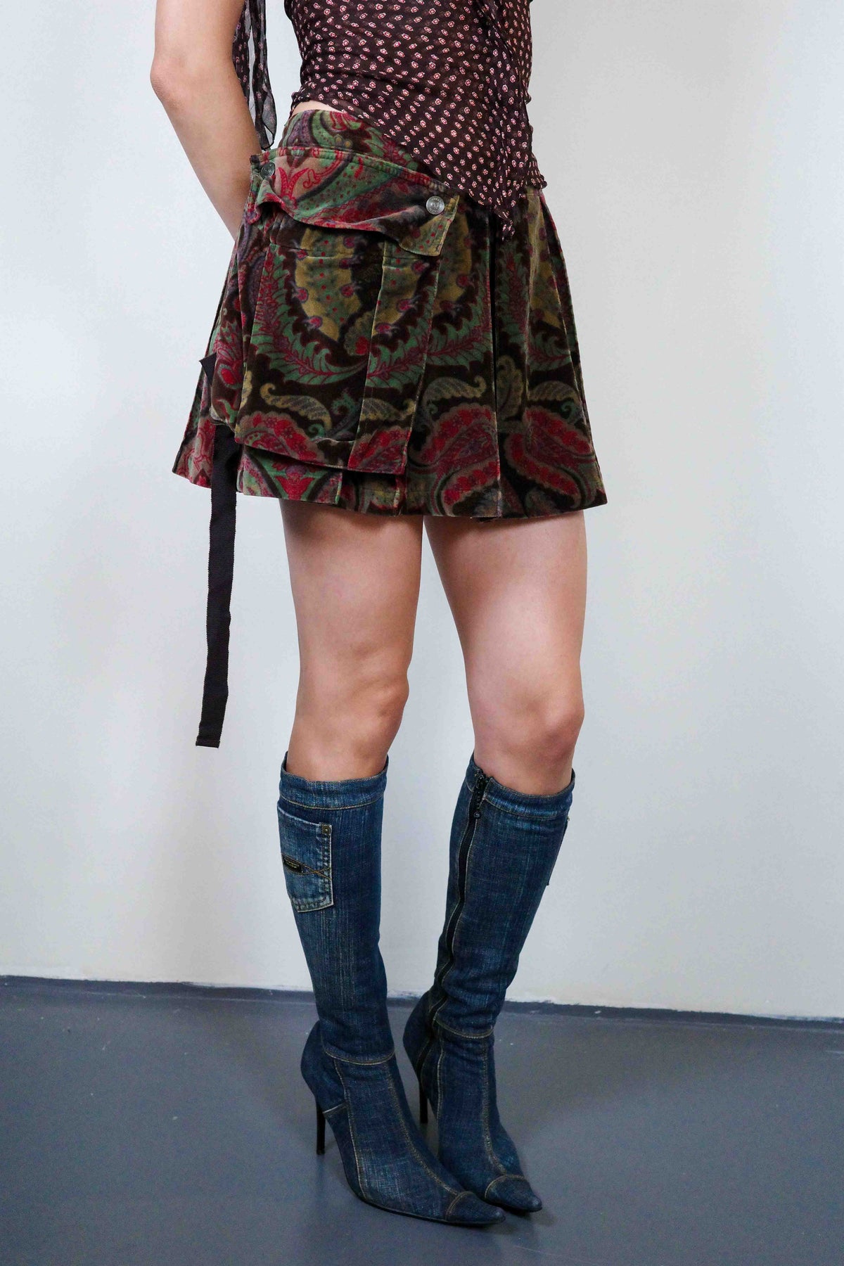 Armani Paisley Velvet Skirt