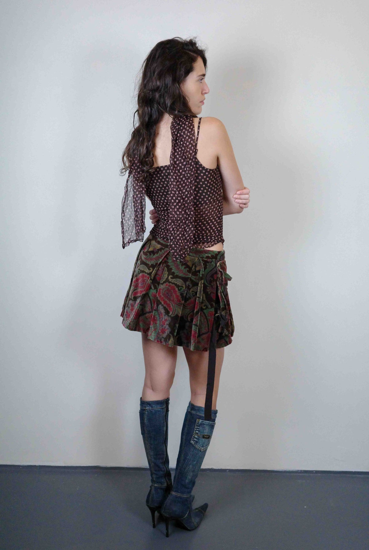 Armani Paisley Velvet Skirt