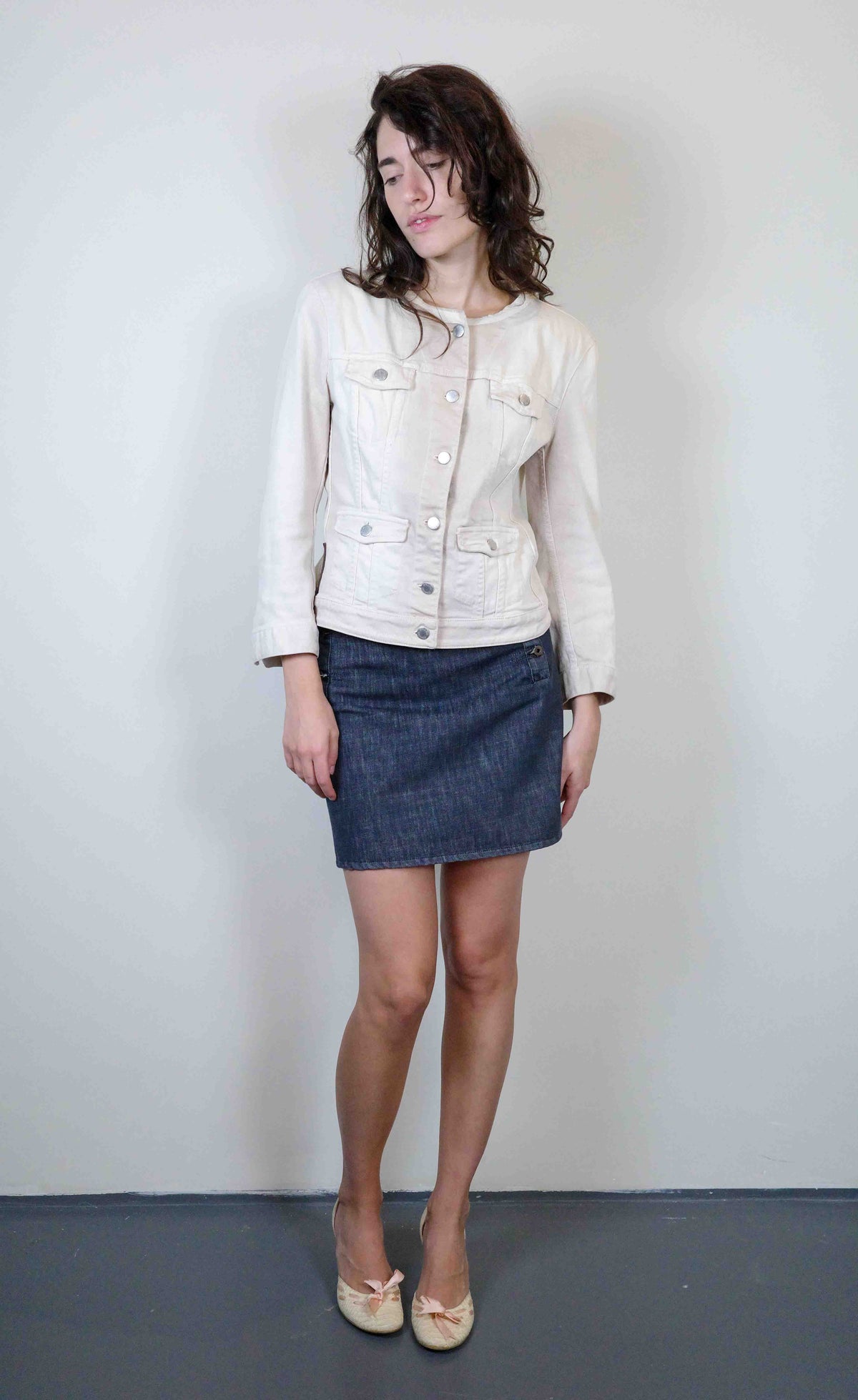 Miu Miu A-Line Denim Skirt