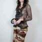 List Fur Trim Lace Top