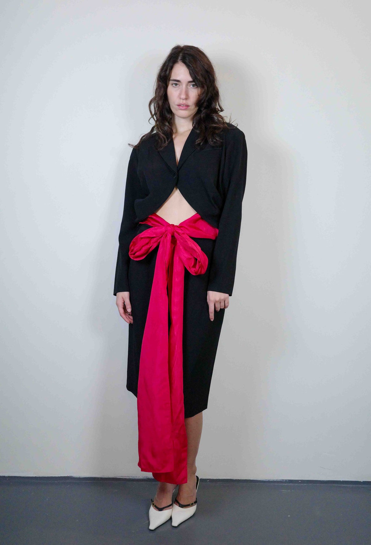 Martine Sitbon Wool Bow Dress