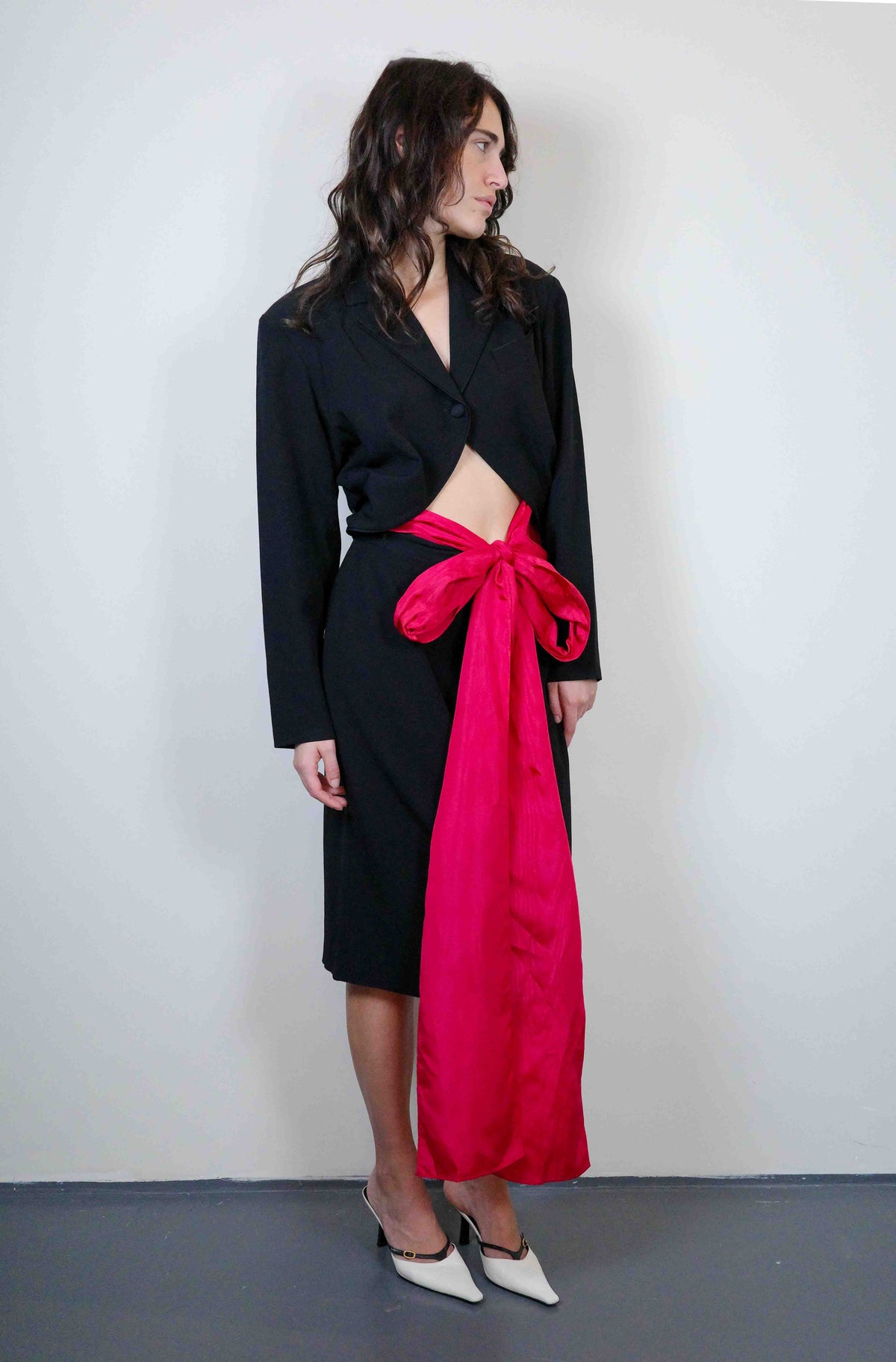 Martine Sitbon Wool Bow Dress