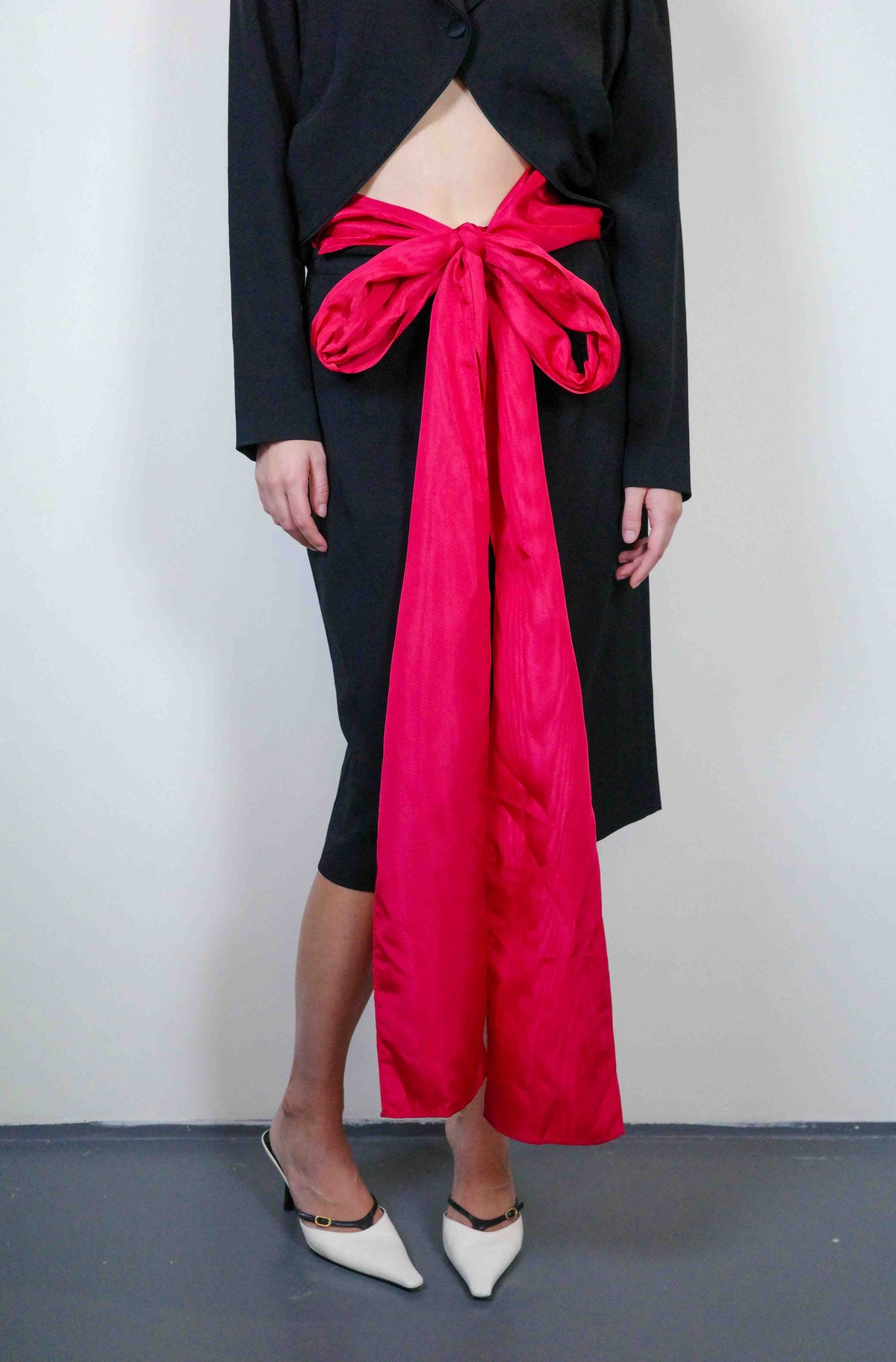 Martine Sitbon Wool Bow Dress