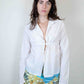 Roberto Cavalli Ivory Drawstring Blouse
