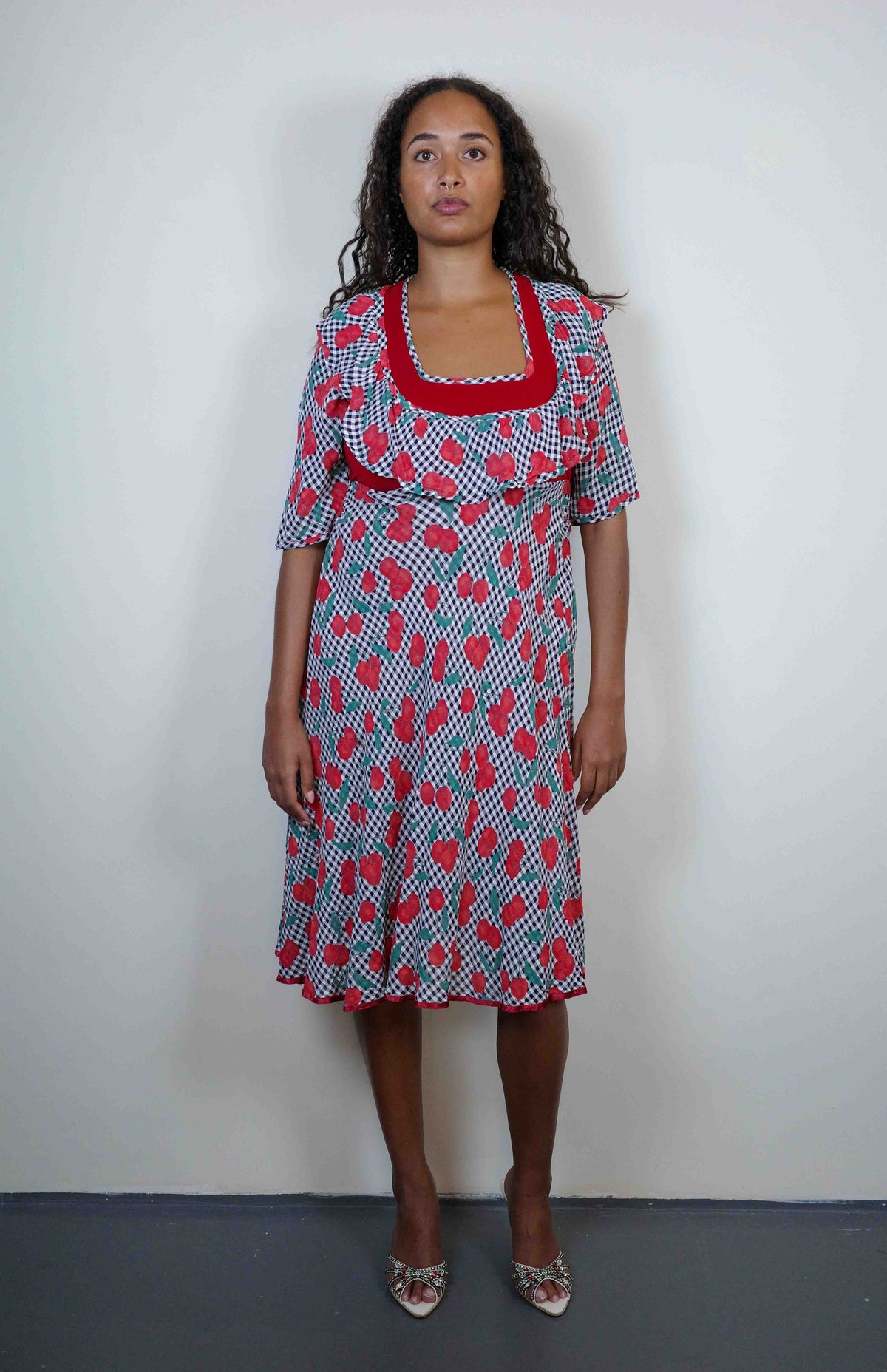 Moschino Cherry Gingham Dress