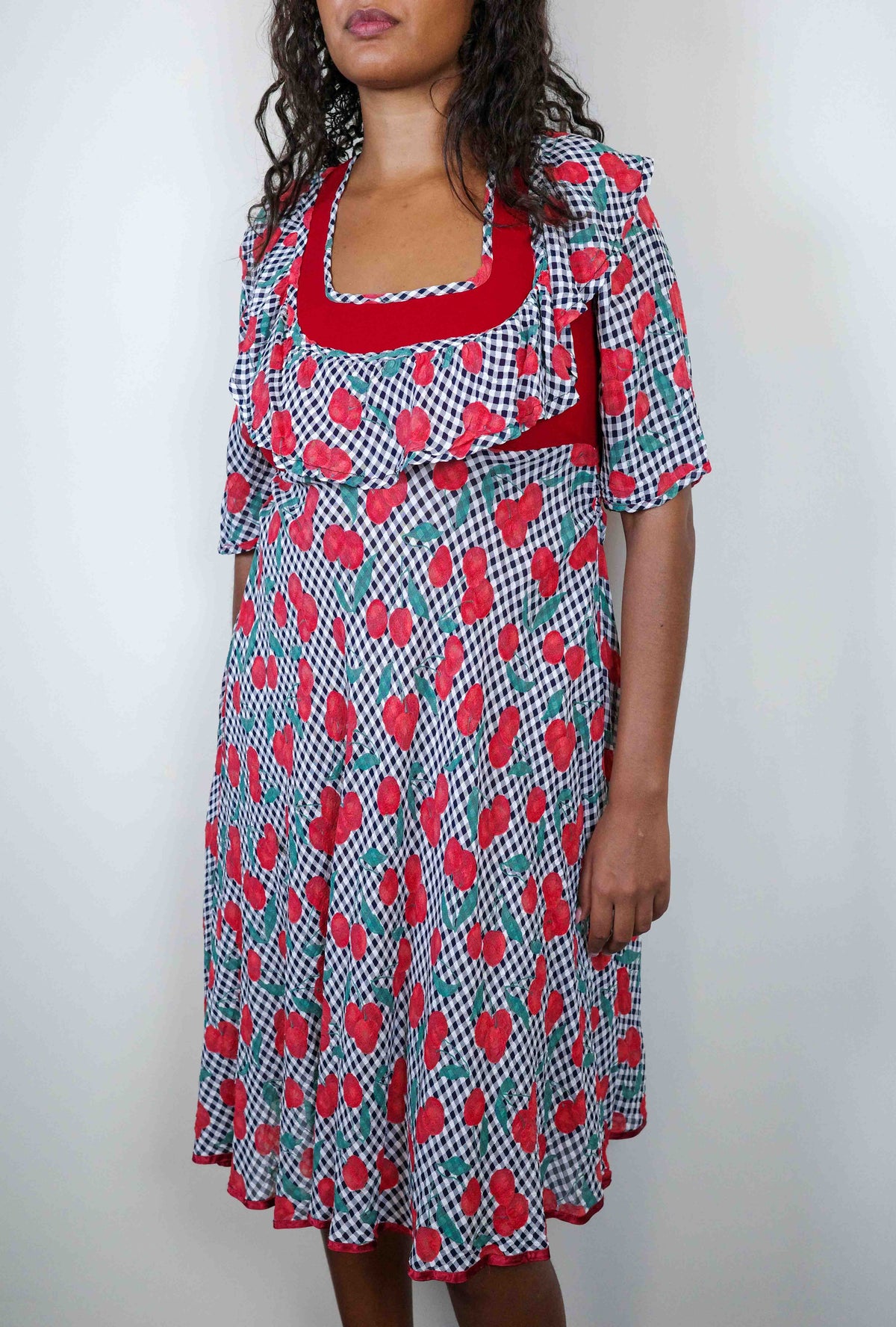 Moschino Cherry Gingham Dress