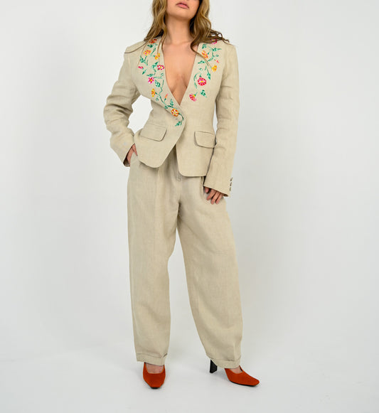 Kenzo Linen Embroidered Suit
