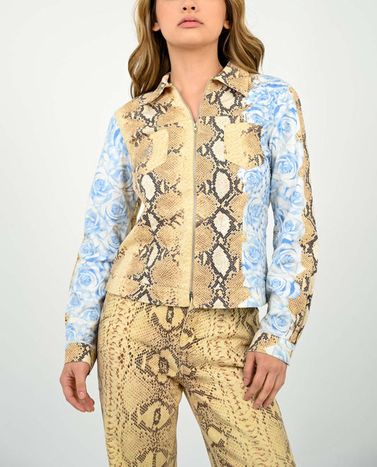 Blumarine Blue Rose Lightweight Jacket