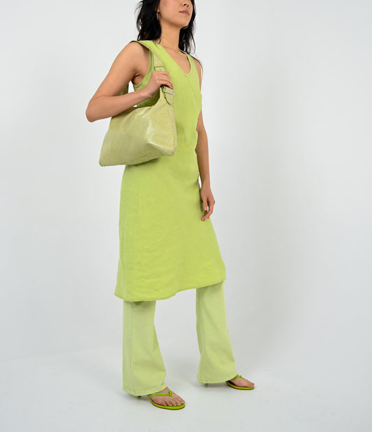 Lime Linen Country Dress