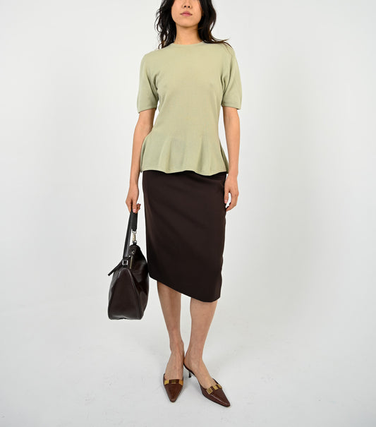 Yves Saint Laurent Hickory Wool Skirt