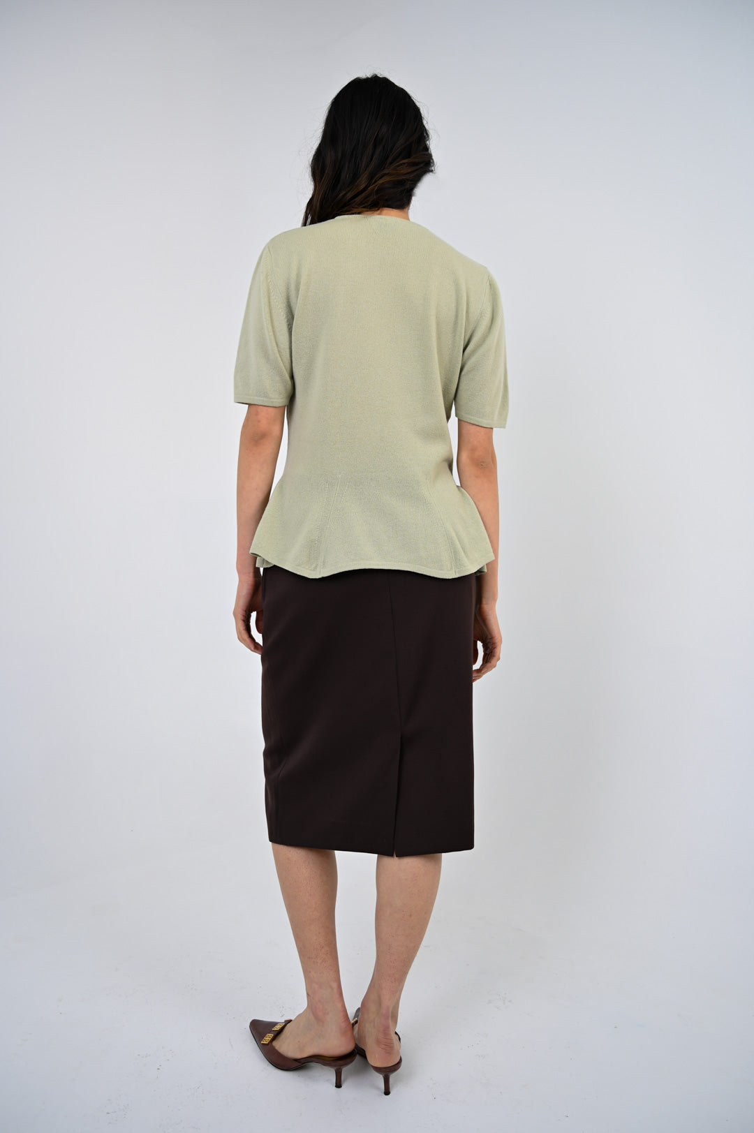 Yves Saint Laurent Hickory Wool Skirt
