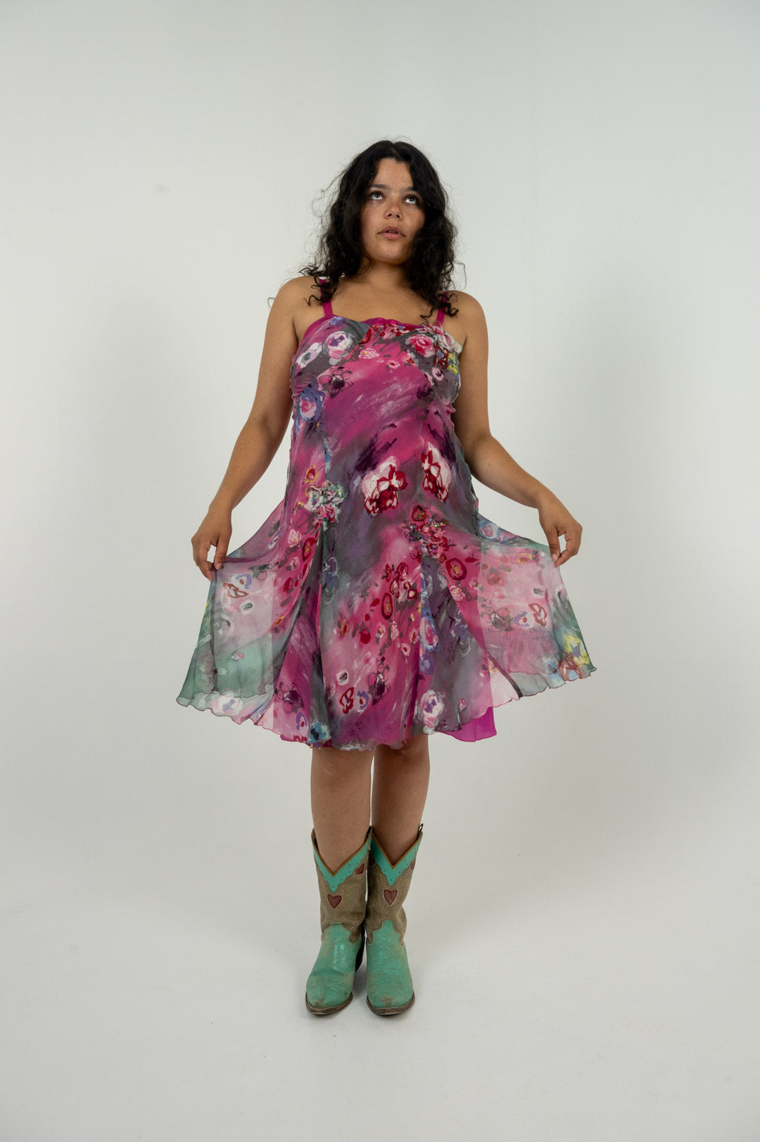 Alberta Ferretti Silk Floral Dress