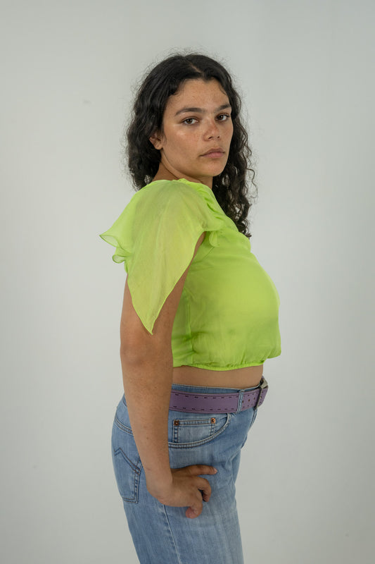 Patrizia Pepe Lime Silk Top