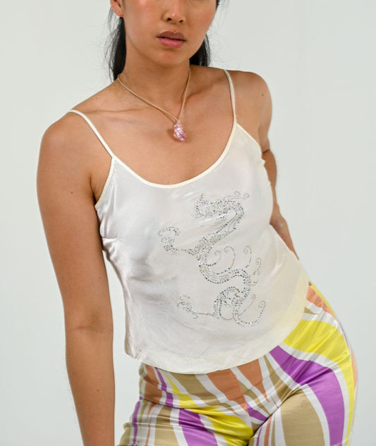 Ivory Silk Dragon Cami