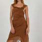 Cioccolato Ruffle Rosette Dress