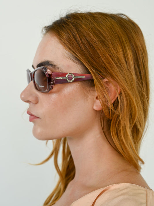 Les Copains Marbled Mulberry Sunglasses