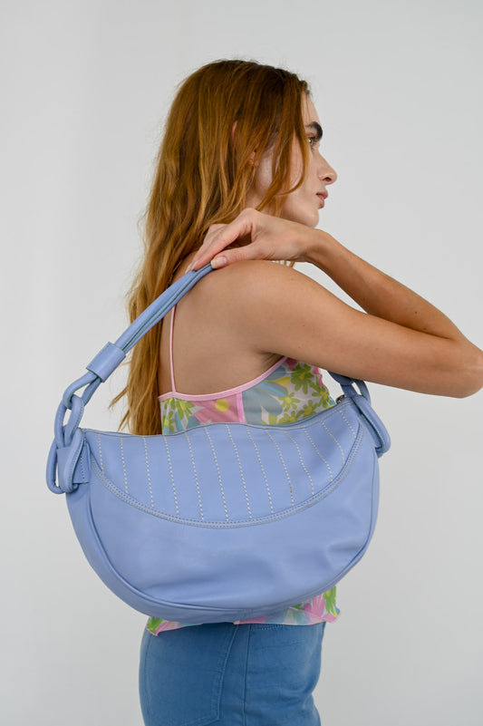 Powder Blue Leather Loop Bag