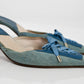 Dior Denim Lace-Up Pumps (37.5)