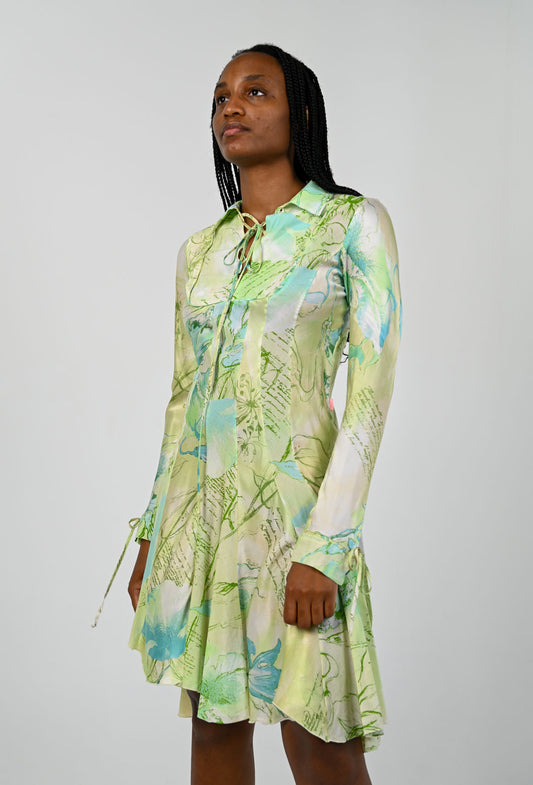 Roberto Cavalli Mint Scripture Dress