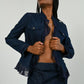 Versace Denim Chiffon Skirt Set