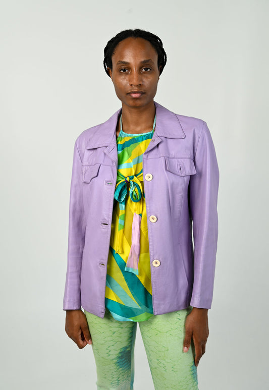 Lilac Leather Jacket