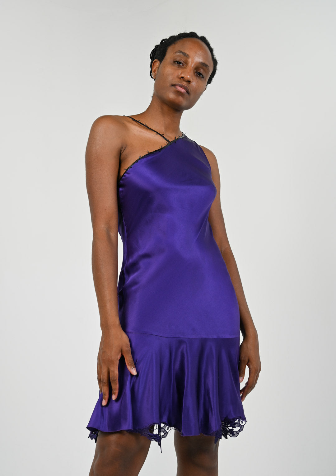 Barbed Wire Hyacinth Silk Dress