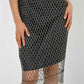 Gunmetal Beaded Fishnet Dress