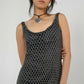 Gunmetal Beaded Fishnet Dress