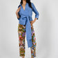 Periwinkle Silk Belted Shirt