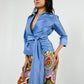 Periwinkle Silk Belted Shirt