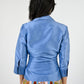 Periwinkle Silk Belted Shirt