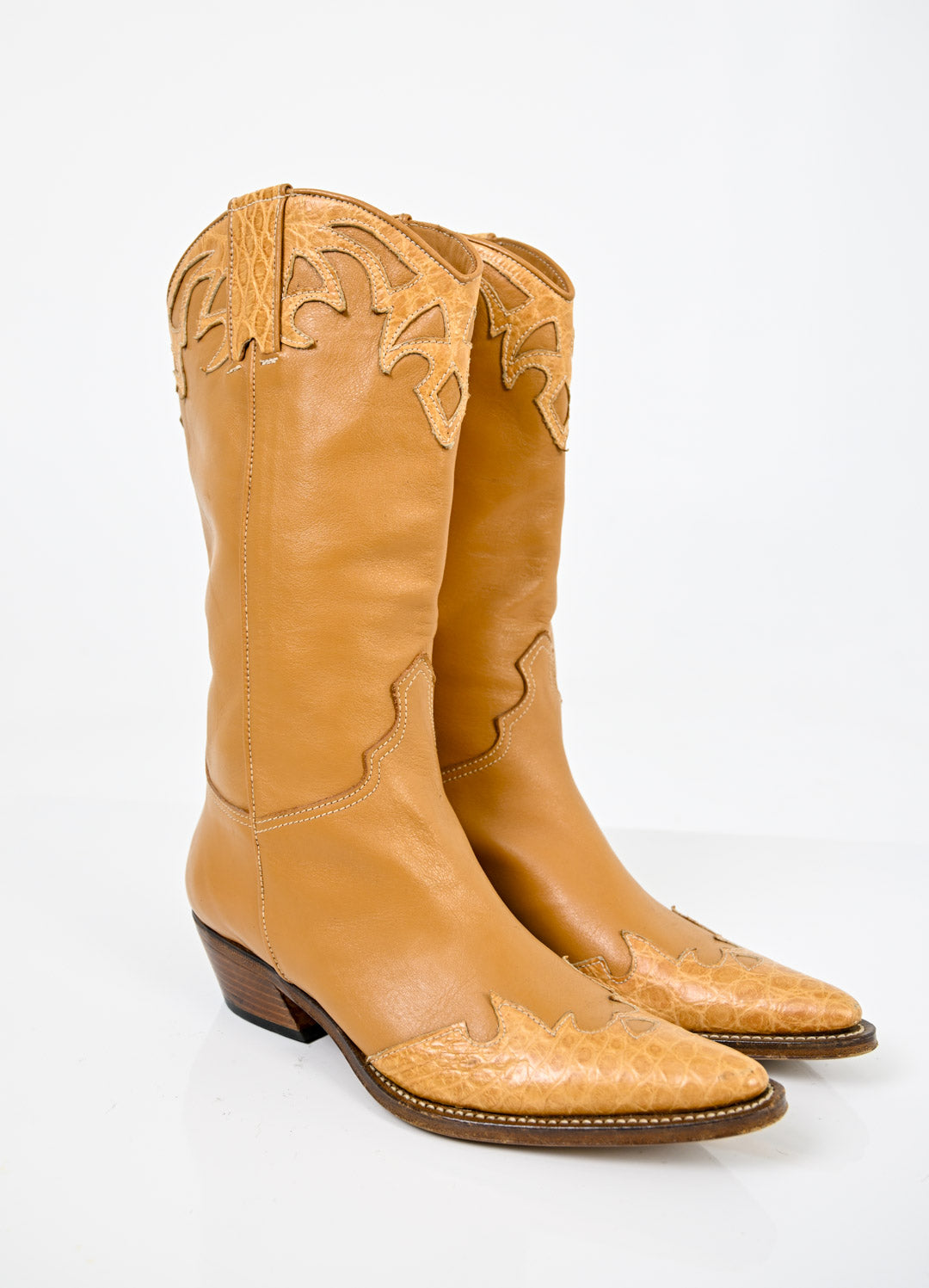 Butterscotch Leather Cowboy Boots (39)